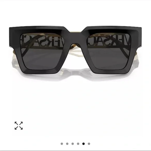 Versace Black and Gold Women's Low Bridge Fit Sunglasses, VE4431F50-X - Picture 5 of 10